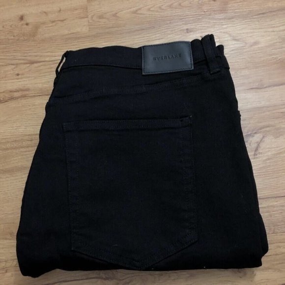 Everlane High Rise Skinny Jeans Black Denim Size 35 Tall